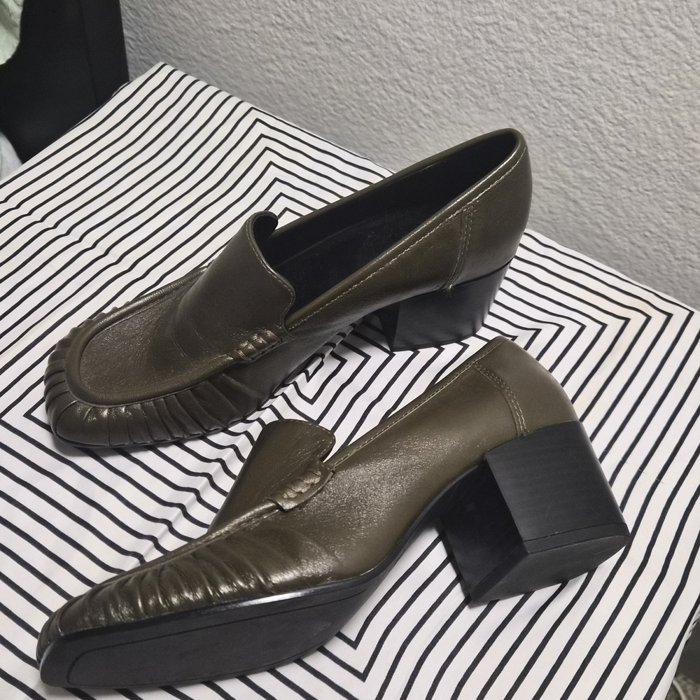 Zara Olive Green Loafers
